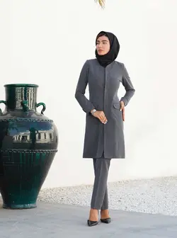 مانتو شلوار اداری دکمه مخفی کد 1785