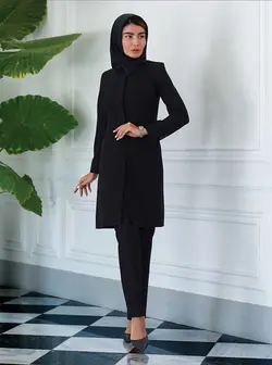 مانتو شلوار اداری دکمه مخفی کد 1785