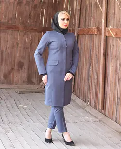 مانتو شلوار اداری دکمه مخفی کد 1785