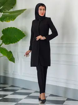 مانتو شلوار اداری دکمه مخفی کد 1785