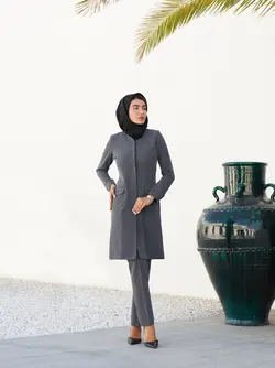 مانتو شلوار اداری دکمه مخفی کد 1785