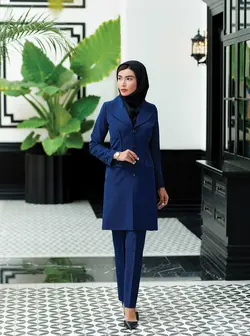 مانتو شلوار اداری یقه بلیزر ساسون از رو کد 4034