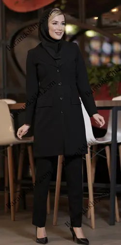 مانتو شلوار اداری یقه بلیزر ساسون از رو کد 4034