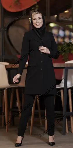 مانتو شلوار اداری یقه بلیزر ساسون از رو کد 4034