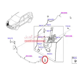 نازل تلسکوپی چراغ شور جلو سمت چپ هیوندا سانتافه ix45 (2014-2019)