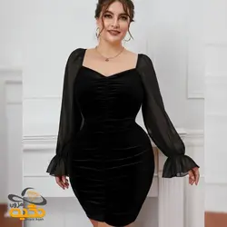 پیراهن مخمل یقه دلبری کد 1421