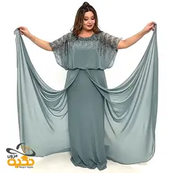 پیراهن کرپ حریر سنگدوزی کد 1431