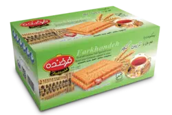 بیسکوئیت فرخنده با طعم هل و تزئین کنجد(900گرم)