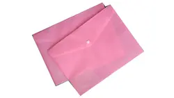 پوشه دکمه‌دار پلاستیکی جاکارتی‌دار- رنگ صورتی
