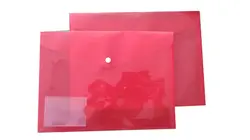 پوشه دکمه‌دار پلاستیکی جاکارتی‌دار- رنگ قرمز