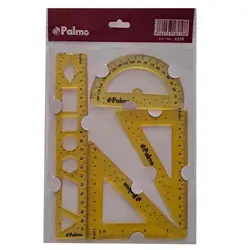 ست گونیا، نقاله، خط‌کش ژله‌ای 4 تیکه پالمو