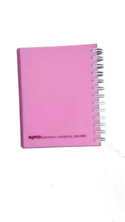 دفترچه یادداشت فنر دوبل 100 برگ پاپکو- کیفیت عالی- رنگ صورتی- کد 5007