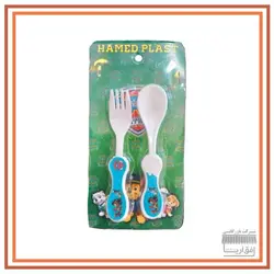 قاشق و چنگال کودک پلاستیکی- کد 8000