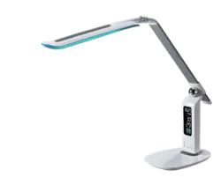 چراغ مطالعه led مدل 1230 نور سه رنگ ساعت دار و تقویم دار