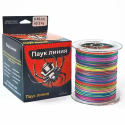 نخ ماهیگیری ابریشمی پاوک پینیا паук пиния سایز 0.50 هفت رنگ 300 متری
