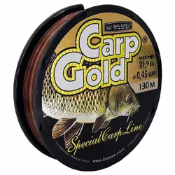 نخ ماهیگیری بالساکس گلدکارپ سایز 0.45 قهوه ای-طلایی 130متری