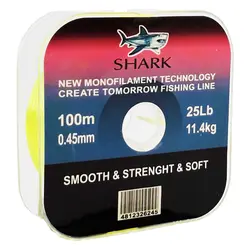 نخ ماهیگیری شارک سایز 0.45 زرد 100متری