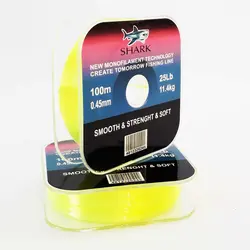 نخ ماهیگیری شارک سایز 0.45 زرد 100متری