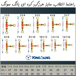 هرزگرد ماهیگیری سه طرفه یانگ سونگ سایز 9-7 بسته 10 عددی