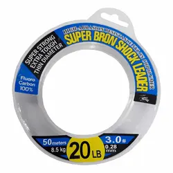 نخ ماهیگیری فلورکربن سوپر برون شوک لیدر سایز 0.28 شفاف 50متری
