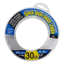 نخ ماهیگیری فلورکربن سوپر برون شوک لیدر سایز 0.35شفاف 50متری