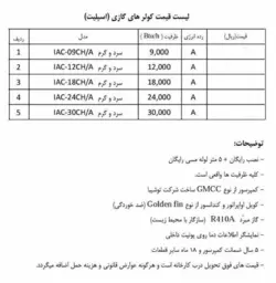 کولر گازی 9000 ایران رادیاتور مدل IAC-09CH/LF/A