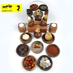 هفت سین چوبی با آینه شمعدان مدل 1401