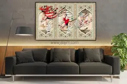 تابلو نقاشی خط دختر بالرین با لباس قرمز و خوشنویسی | ارسال رایگان