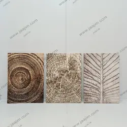 تابلو دکوراتیو سه تکه مدرن برگ های پهن و طلایی | ارسال رایگان