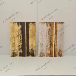 تابلو دکوراتیو سه تکه مدرن پروانه ها و ماهی های طلایی زمینه آبستره کد TPAR30023 | ارسال رایگان