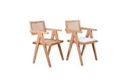 صندلی ناهارخوری چوبی مدرن دسته دار ژانره | فروشگاه جاجیم