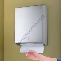 مخزن دستمال کاغذی استیل بزرگ A50 - پاکنو