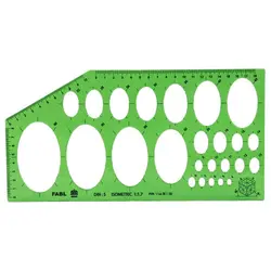 خط کش شابلون بیضی فابل به طول ۳۰ سانتی متر