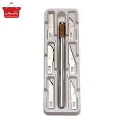کاتر قلمی همراه با ۶ عدد تیغ یدکی کد 1633