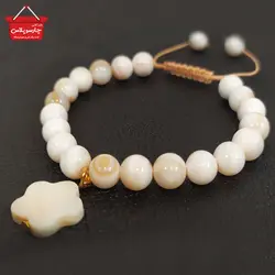 دستبند سنگ صدف زنانه کد 1175