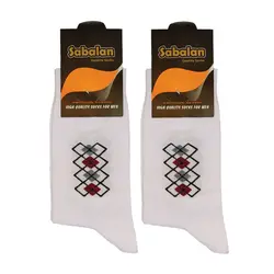 جوراب سفید مردانه سبلان پک 2 عددی کد 11330