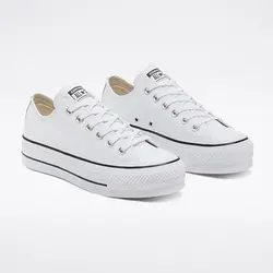 کفش آل استار کانورس ساق کوتاه سفید Chuck Taylor Platform Low