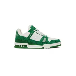 کتونی لویی ویتون سبز سفید Louis Vuitton LV Trainer Green White