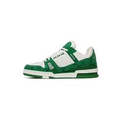 کتونی لویی ویتون سبز سفید Louis Vuitton LV Trainer Green White