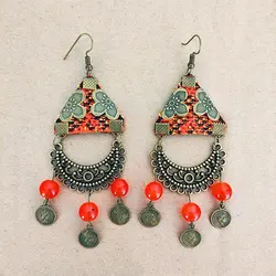 گوشواره سوزن دوزی مرواریدی مثلثی