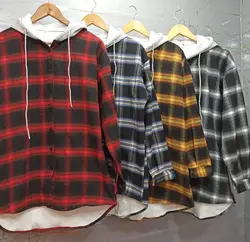 شومیز چهارخونه توخز کلاه دار 110 - گالری کوالا قشم | koala Gallery