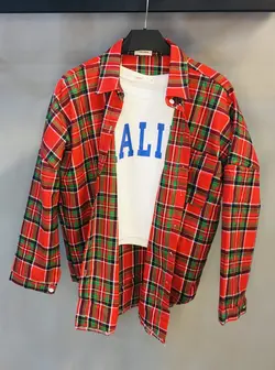 شومیز چهارخونه نخی 209 - گالری کوالا قشم | koala Gallery