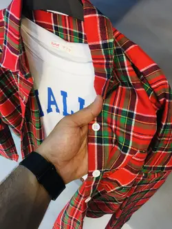 شومیز چهارخونه نخی 209 - گالری کوالا قشم | koala Gallery