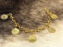 دستبند سکه ای وابکاری طرح طلا