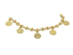 دستبند سکه ای وابکاری طرح طلا