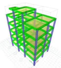 پروژه بتن ساختمان مسکونی 5 طبقه با تمام فایل ها نقشه معماری و فایل ها ایتبس و سیف و دفترچه
