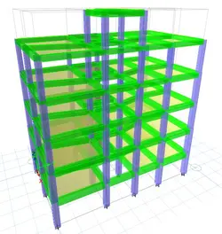 پروژه بتن 5 طبقه با سیستم قاب خمشی متوسط بر اساس مبحث نهم 99 با تمام فایل ها