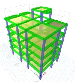 پروژه بتن 5 طبقه بر اساس مبحث نهم جدید 99 با سیستم قاب خمشی و تمام فایل ها