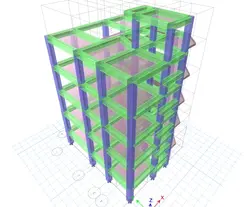 دانلود پروژه بتن 5 طبقه با دفترچه محاسبات ورد و فایل ایتبس و سیف کامل و نقشه اتوکد