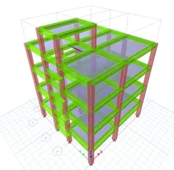 دانلود پروژه بتن 4 طبقه مسکونی با فایل طراحی ایتبس و سیف و نقشه کد و دفترچه محاسبات